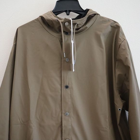 RAINS 12010 Unisex Sz XL Wood Brown Shell Waterproof Jacket - Picture 4 of 9